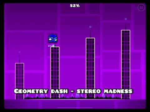Geometry dash - Stereo Madness, Full playthrough!