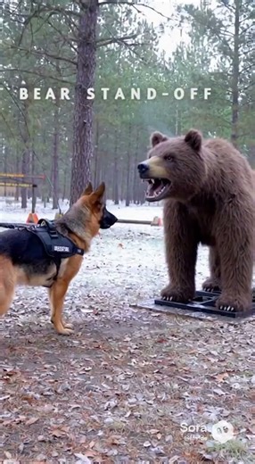 Baby UK pup learns 'Sit!'—tiny fail loop, finally nails, confetti burst,US dog vs bear