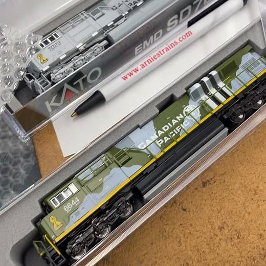 We finally received our shipment of @officialkatousa CP SD70ACU locomotives in N scale! Drop by and pick one up before they are all gone! Makes a great gift for your favorite model railroader! #arniestrains #modeltrains #arniesmodeltrains #trainstore #nscale | Arnie's Model Trains