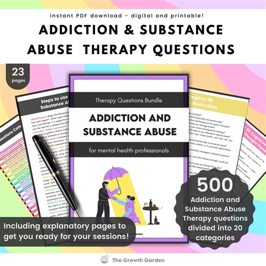 Addiction Therapy Questions Bundle, Substance Abuse, Relapse Prevention (PDF) - Etsy