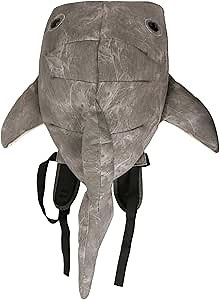 Large Capacity Whale Shark Backpack Cute Street Fashion Bag for Adults Ita bag (Light grey) 1