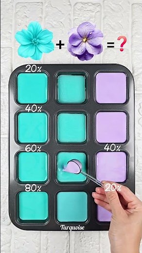 Turquoise to Lavender Pastel Color Palette | Aqua, Sky Blue & Periwinkle Shades #colormixing #art