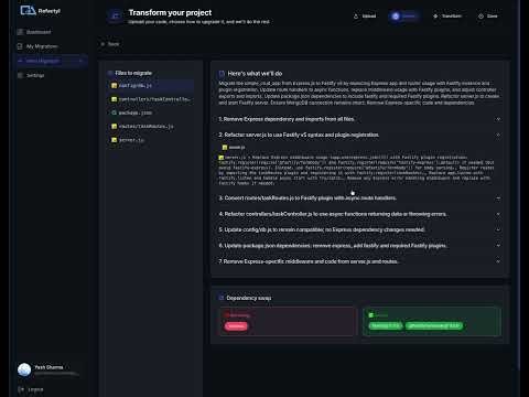 Migrate Express to Fastify Automatically with AI | Refactyl Demo