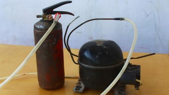 Cool idea! Don't throw away old refrigerator compressor!