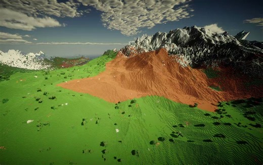 【我的世界】生成真实地形数据包 下载在简介（讨厌的摩尔纹）