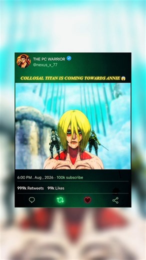 Collosal Titan Is Coming Towards Annie... 😱 #animeshorts #attackontitan #annie #aotedit #annie