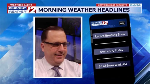 Good morning! After that record-breaking storm yesterday, today will be quieter. Here's what we're talking about on 12 News This Morning. | WPRI 12