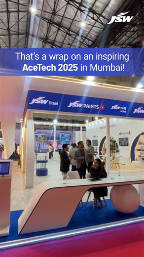 JSW Group on Instagram: "AceTech 2025 in Mumbai united innovation and architecture, defining the future of design and construction. The JSW Pavilion stood as a dynamic space where materials, technology, and smart solutions came together to spark new ideas for the industry. Here’s to more platforms that fuel the future of smart-tech and shape how the world builds tomorrow. @jsw.steel | @jswcementofficial l | @jswpaints | @jswonetmt | @jswonehomes | @modulaindia #JSW #JSWSteel #JSWCement #JSWPaint