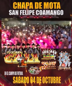 📍CHAPA DE MOTA,ESTADO DE MÉXICO 🗺️SAN FELIPE COAMANGO 🗓️sábado 04 de octubre 📲 INF & RSVS: 55 8487 2381 #estadodemexico #chapademota #tierracali #hermanosplancarte #jaripeobaile | Hermanos Plancarte de TC