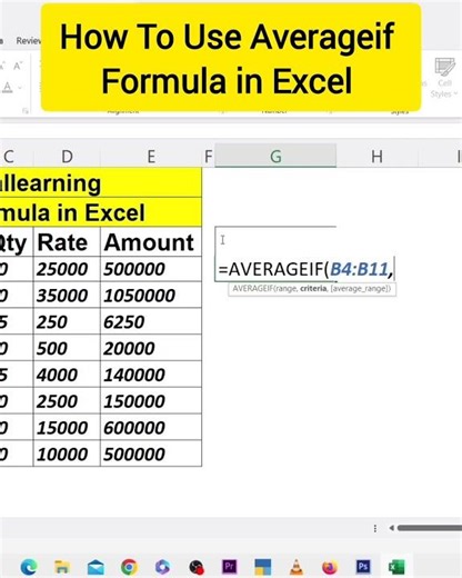 Averageif Formula in Excel | How To Use Averageif Formula | #averageif #microsoftexcel #tips #tricks