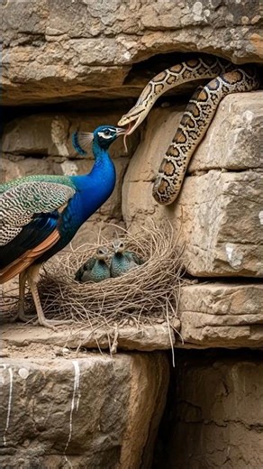 The Fate of a Snake That Attacked Her Baby | Mother Peacock's Fury