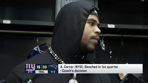 Abdul Carter on being benched: 'I let my team down... I got to do better'