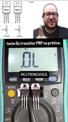 Como testar transistor npn? Como testar transistor pnp com multimetro na prática? Para Aprender Eletrônica do Zero, já acesse nosso perfil @eletronicafaciloficial e clique no link da bio que te ensino como sair do zero rumo a Faixa Preta #pcb #eletronicafacil #pnp #npn #transistor