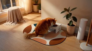 Cat Food Mat Small - 20''x12'' Absorbent Cat Feeding Mat, Pet Water Mats Protect Floor, No Stains Quick Dry Pet Placemats for Food and Water Bowl, Non-Slip Base Cats Bowl Mats for Messy Drinkers