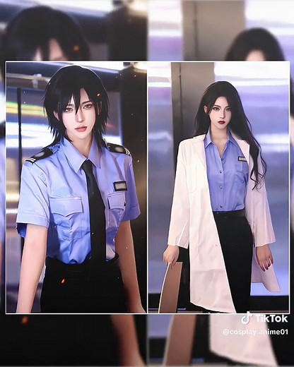 Cosplay Anime Female Police Officer Transformation