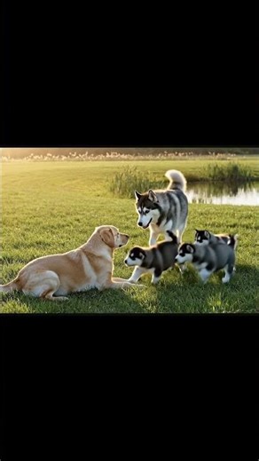 Husky Family play time