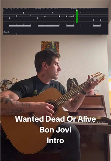 Wanted Dead Or Alive (Intro) Bon Jovi #acoustic #guitar #guitartok