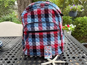 Vera Bradley Patriotic Plaid Backpack Gift Set: Quilted Laptop Bag With Earrings - Etsy
