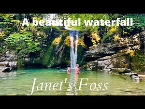 Janet's Foss. Waterfall in England. Beautiful waterfall and pool
