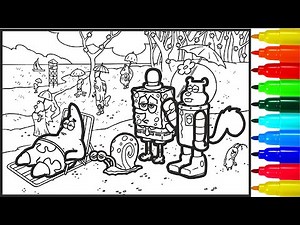 SpongeBob Patrick Beach Heat Coloring pages