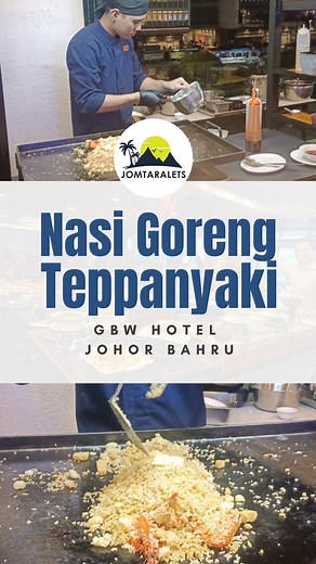 Get ready for a sizzling sensation! 🔥🍛 Indulge in the mouthwatering flavors of Nasi Goreng Teppanyaki, prepared right before your eyes at GBW Hotel Johor Bahru. This is not your average fried rice - it's a culinary masterpiece that will leave you craving for more! 🤤✨ Grab yours and prepare for a taste bud adventure like no other. 🔥🔥 #NasiGorengTeppanyaki #FoodieHeaven #GBWHotel #OnTheSpotPreparation #Jomtaralets #GBWHotelJohorBahru #JohorBahru #ofwlife #ofwlifereels | Jomtaralets