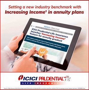 Big news! We have set an industry benchmark with the increasing income feature in our annuity plans for retirement planning. As cost of living rises, so does your retirement income with ICICI Pru Guaranteed Pension Plan Flexi. Read more: https://tinyurl.com/zvjrts5d Visit: https://tinyurl.com/mw5d8rhu #RetirementPlanning #GuaranteedResults #increasingincome #Annuity #iciciprudentiallife #iciciprulife #gppflexi #achievement #income #news | ICICI Prudential Life Insurance