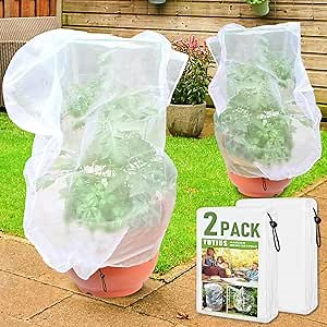 Fruit Tree netting, Blueberry Bush Netting Cover for Garden Protection, 2Pcs 5.3x5.3 FT Garden Plant Netting Pest Barrier for Raised Beds, Bug Mesh Net from Cicadas, Bird for Strawberry, Tomato