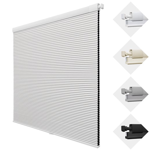 MiLin No Drill Cordless Cellular Shades Color-Matched No Tools Cellular Shades Honeycomb Design Blinds Shades for Window Room Office (Blackout White, 31" W X 72" H)