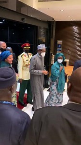 President Muhammadu Buhari arrives Kigali, Rwanda, for #CHOGM2022. He’s flanked by the UN Deputy Secretary General Amina J Mohammed and Nigeria’s High Commissioner to Rwanda, Mrs Aishatu Aliyu Musa. #NigeriansAtCHOGM | GBNI
