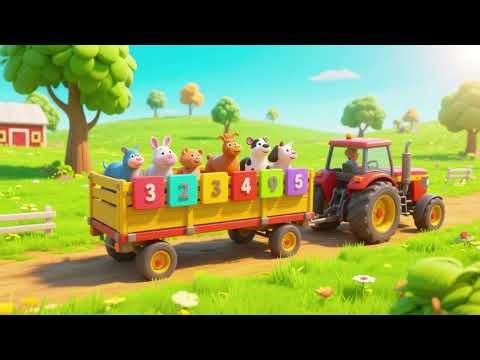 Counting with Tractor and Trailer | Numbers Song for Kids