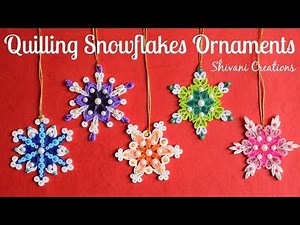 How to make Quilling Snowflakes/ 5 Different Paper Snowflakes for Christmas Decoration