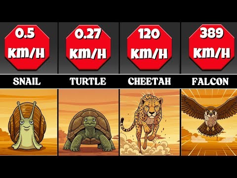 Animal Speed Comparison: From 0 km/h to 389 km/h