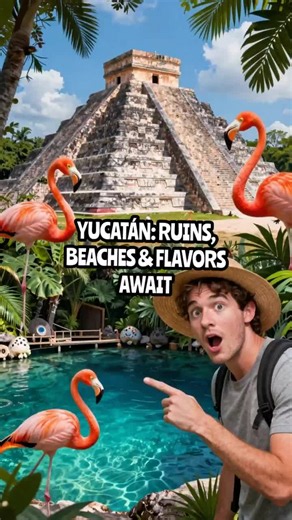 Step into the Yucatán Peninsula—where ancient Mayan ruins rise from lush jungles and turquoise shores beckon. Discover cenotes, wildlife, and unforgettable flavors! #Travel #Mexico #Adventure #Culture #Foodie #Beaches “Adding this to your bucket list? Double tap right now. Tag who’s coming with you And hit follow for your next dream destination.”