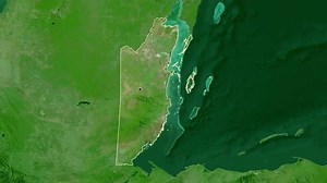 Belize map - cartoon. Border. Satellite.