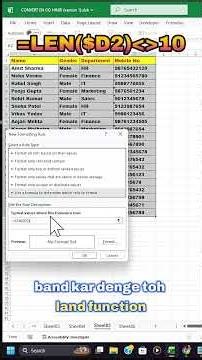 Excel Conditional Formatting Formula | LEN Function in Excel Hindi | Excel Tips & Tricks| AI | Excel