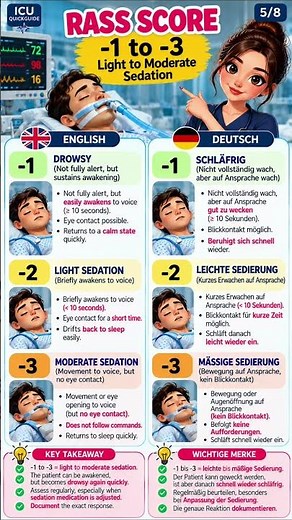 RASS Score Explained in 60 Seconds 🩺 | ICU Nursing | English + Deutsch