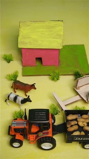 DIY mini tractor groundnut loading and unloading @pakocreator