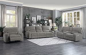 Homelegance Power Reclining Sofa Set, Mocha