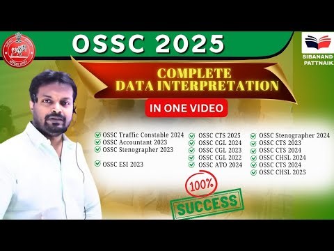 COMPLETE OSSC DATA INTERPRETATION (DI) 💯🔥| All Previous Year Questions of OSSC Exams | OSSC CGL 2025