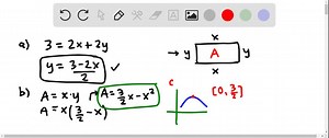SOLVED:Find the dimensions x and y of the rectangle of maximum area that can be formed using 3 m of wire. (a) What is the constraint equation relating x and y ? (b) Find a formula for the area in terms of x alone. (c) What is the interval of optimization? Is it open or closed? (d) Solve the optimization problem.