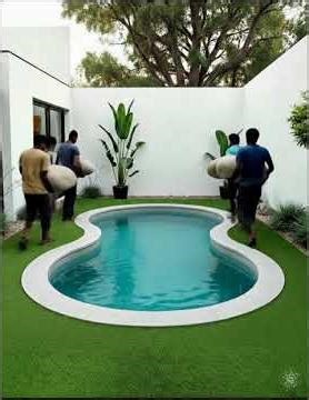 Building a Beautiful Swimming Pool in My Backyard🇺🇸 #shorts #epoxy #shortfeed