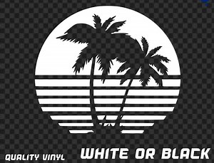Palm Tree Sunset Sticker Car Decal Vinyl Window Beach Ocean Sun Surf 4x4 Snow Ski Adventure Summer Girls Laptop Van Tropical - Etsy Australia