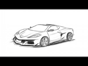 how to draw the new corvette c8 car step by step easy.