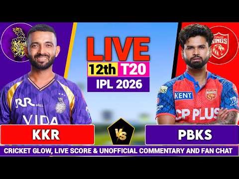 Kolkata vs Punjab, 12th T20 Match live | IPL 2026 | KKR vs PBKS | live Score & Commentary