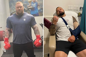 Hafthor Bjornsson's boxing fight vs Australia Strongest Man Alex Simon OFF
