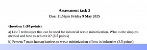 Task 2: Techniques for Industrial Waste Minimization