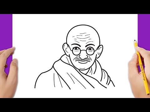 How to draw Mahatma Gandhi easy