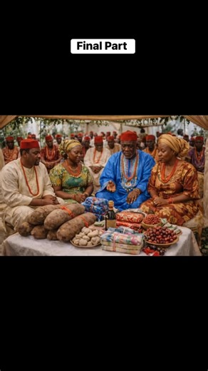 After tears, confrontation, and painful truths, peace finally arrived.Under a decorated village canopy, surrounded by elders and red cap chiefs, the bride price was paid. Tubers of yam, kolanut, wrappers, palm wine — all laid on the table as tradition demands.What started as heartbreak ended in honor.Blessing’s family received respect.Chief Albert’s family fulfilled their promise.And love found its rightful place through culture and tradition.Sometimes, storms don’t destroy destinies…They prepar