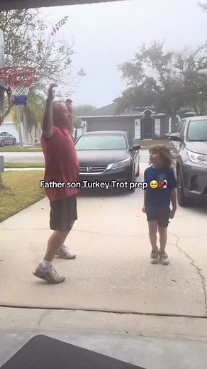 Turkey Trot training camp: Father–son edition 🦃🏃‍♂️😂 Never thought we’d be a Turkey Trot family, but here we are… and I kind of love it. Anyone else doing a Turkey Trot this year? @kevinboylefl | Jenna Boyle