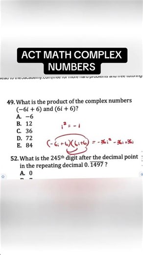 ACT MATH COMPLEX NUMBER #actMATH